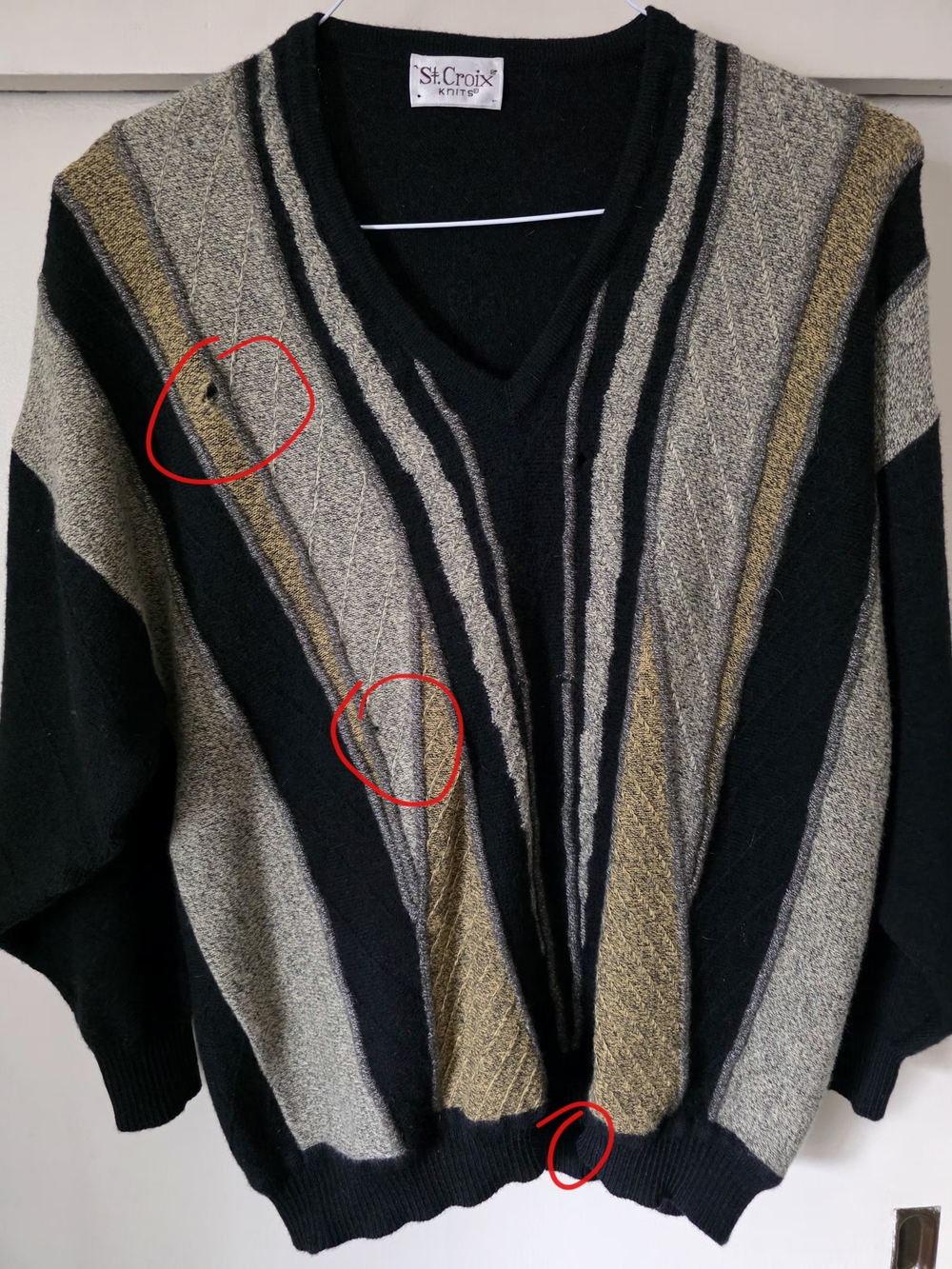 Black and Gold V-Neck Sweater